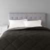 imageAmazon Basics Comforter Blanket TwinTwin XL Reversible Lightweight Microfiber All Season Blanket BlackGreyBlack  Grey