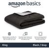 imageAmazon Basics Comforter Blanket TwinTwin XL Reversible Lightweight Microfiber All Season Blanket BlackGreyBlack  Grey