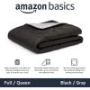 imageAmazon Basics Comforter Blanket TwinTwin XL Reversible Lightweight Microfiber All Season Blanket BlackGreyBlack  Grey