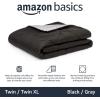 imageAmazon Basics Comforter Blanket TwinTwin XL Reversible Lightweight Microfiber All Season Blanket BlackGreyBlack  Grey