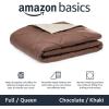 imageAmazon Basics Comforter Blanket TwinTwin XL Reversible Lightweight Microfiber All Season Blanket BlackGreyChocolate  Khaki