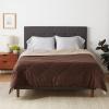 imageAmazon Basics Comforter Blanket TwinTwin XL Reversible Lightweight Microfiber All Season Blanket BlackGreyChocolate  Khaki