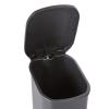 imageAmazon Basics Compact Plastic Bathroom Trash Can with Hands Free Foot Pedal Quiet Close StepOn 6 Liters Black Lid IncludedBlack