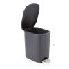 imageAmazon Basics Compact Plastic Bathroom Trash Can with Hands Free Foot Pedal Quiet Close StepOn 6 Liters Black Lid IncludedBlack
