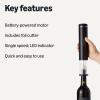 imageAmazon Basics Cordless Electric Wine Opener with Foil Cutter Battery Operated Black