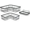 imageAmazon Basics Corner Shower Caddy Organizer Stainless Steel Black Set of 3Set of 3