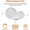 imageAmazon Basics Dinnerware Set Microwave and Dishwasher Safe Service for 6 18Piece Complete Kitchen Plates Dishes Bowls White Porcelain CoupeWhite Porcelain Coupe