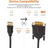 imageAmazon Basics DisplayPort to DVI Display Cable 1920x1080p 108060Hz GoldPlated Plugs 6 Foot 18 m Black6 Feet