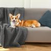 imageAmazon Basics Dog Blanket Washable Fleece Couch Cover Protector for Indoor Pets Small Medium Large Dogs 57x40 Inches Gray
