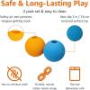 imageAmazon Basics Dog Toys Interactive Assorted Rubber Balls Pack of 3 25 inch Blue Beige OrangeFetch Balls Pack of 2