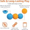 imageAmazon Basics Dog Toys Interactive Assorted Rubber Balls Pack of 3 25 inch Blue Beige OrangeSupreme Balls Pack of 3