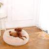imageAmazon Basics Donut Pet Bolster Faux Fur Bed for Dog Grey 36quot x 36quotBeige