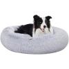 imageAmazon Basics Donut Pet Bolster Faux Fur Bed for Dog Grey 36quot x 36quotGrey