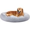 imageAmazon Basics Donut Pet Bolster Faux Fur Bed for Dog Grey 36quot x 36quotGrey
