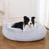imageAmazon Basics Donut Pet Bolster Faux Fur Bed for Dog Grey 36quot x 36quotGrey