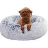 imageAmazon Basics Donut Pet Bolster Faux Fur Bed for Dog Grey 36quot x 36quotGrey