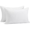 imageAmazon Basics Down Alternative Pillows Soft Density for Stomach and Back Sleepers Queen  Pack of 2 White 30 in L x 20 in WQueen  Pack of 2