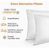 imageAmazon Basics Down Alternative Pillows Soft Density for Stomach and Back Sleepers Queen  Pack of 2 White 30 in L x 20 in WStandard Pack of 2