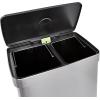 imageAmazon Basics Dual Compartment Recycling Trash Can with SoftClose Lid and Removable Liner Buckets 60 Liters Rectangular Grey Silver60 litre
