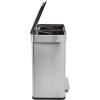 imageAmazon Basics Dual Compartment Recycling Trash Can with SoftClose Lid and Removable Liner Buckets 60 Liters Rectangular Grey Silver60 litre
