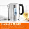 imageAmazon Basics Electric Stainless Steel Kettle for Tea and Coffee BPAFree Fast Boiling Auto ShutOff 11 Quarts 1500W Black and Silver