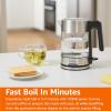 imageAmazon Basics Electric Stainless Steel Kettle for Tea and Coffee BPAFree Fast Boiling Auto ShutOff 18 Quarts 1500W Black and SilverGlass Carafe