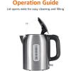 imageAmazon Basics Electric Stainless Steel Kettle for Tea and Coffee BPAFree Fast Boiling Auto ShutOff 18 Quarts 1500W Black and SilverStainless Steel