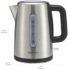 imageAmazon Basics Electric Stainless Steel Kettle for Tea and Coffee BPAFree Fast Boiling Auto ShutOff 18 Quarts 1500W Black and SilverStainless Steel