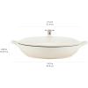 imageAmazon Basics Enameled Cast Iron Covered Round Casserole Skillet with Lid for Oven 33Quart WhiteWhite