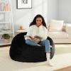 imageAmazon Basics Extra Large Bean Bag Chair Lounger 7 ft Memory Foam Filled Microfiber Cover Pink SolidBlack