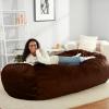 imageAmazon Basics Extra Large Bean Bag Chair Lounger 7 ft Memory Foam Filled Microfiber Cover Pink SolidBrown