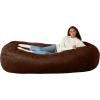 imageAmazon Basics Extra Large Bean Bag Chair Lounger 7 ft Memory Foam Filled Microfiber Cover Pink SolidBrown