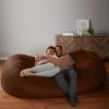 imageAmazon Basics Extra Large Bean Bag Chair Lounger 7 ft Memory Foam Filled Microfiber Cover Pink SolidBrown