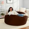 imageAmazon Basics Extra Large Bean Bag Chair Lounger 7 ft Memory Foam Filled Microfiber Cover Pink SolidBrown