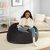 imageAmazon Basics Extra Large Bean Bag Chair Lounger 7 ft Memory Foam Filled Microfiber Cover Pink SolidGrey
