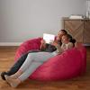 imageAmazon Basics Extra Large Bean Bag Chair Lounger 7 ft Memory Foam Filled Microfiber Cover Pink SolidPink