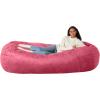imageAmazon Basics Extra Large Bean Bag Chair Lounger 7 ft Memory Foam Filled Microfiber Cover Pink SolidPink