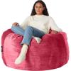 imageAmazon Basics Extra Large Bean Bag Chair Lounger 7 ft Memory Foam Filled Microfiber Cover Pink SolidPink