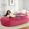 imageAmazon Basics Extra Large Bean Bag Chair Lounger 7 ft Memory Foam Filled Microfiber Cover Pink SolidPink