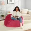imageAmazon Basics Extra Large Bean Bag Chair Lounger 7 ft Memory Foam Filled Microfiber Cover Pink SolidPink