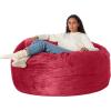 imageAmazon Basics Extra Large Bean Bag Chair Lounger 7 ft Memory Foam Filled Microfiber Cover Pink SolidPink
