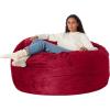 imageAmazon Basics Extra Large Bean Bag Chair Lounger 7 ft Memory Foam Filled Microfiber Cover Pink SolidRed