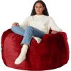imageAmazon Basics Extra Large Bean Bag Chair Lounger 7 ft Memory Foam Filled Microfiber Cover Pink SolidRed