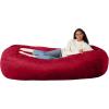 imageAmazon Basics Extra Large Bean Bag Chair Lounger 7 ft Memory Foam Filled Microfiber Cover Pink SolidRed