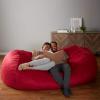 imageAmazon Basics Extra Large Bean Bag Chair Lounger 7 ft Memory Foam Filled Microfiber Cover Pink SolidRed
