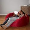 imageAmazon Basics Extra Large Bean Bag Chair Lounger 7 ft Memory Foam Filled Microfiber Cover Pink SolidRed