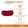 imageAmazon Basics Extra Large Bean Bag Chair Lounger 7 ft Memory Foam Filled Microfiber Cover Pink SolidRed