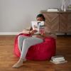 imageAmazon Basics Extra Large Bean Bag Chair Lounger 7 ft Memory Foam Filled Microfiber Cover Pink SolidRed
