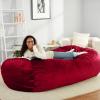 imageAmazon Basics Extra Large Bean Bag Chair Lounger 7 ft Memory Foam Filled Microfiber Cover Pink SolidRed