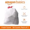 imageAmazon Basics Flextra Tall Kitchen Drawstring Trash Bags Fresh Scent 13 Gallon 120 Count50 Count Pack of 2